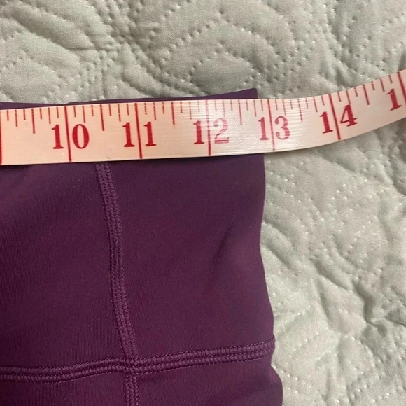 Fabletics Size Small Oasis PureLuxe High-Waisted Crop Leggings Burgundy Pockets - Picture 3 of 6